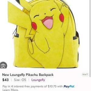 Loungefly Pikachu Bright Yellow Backpack